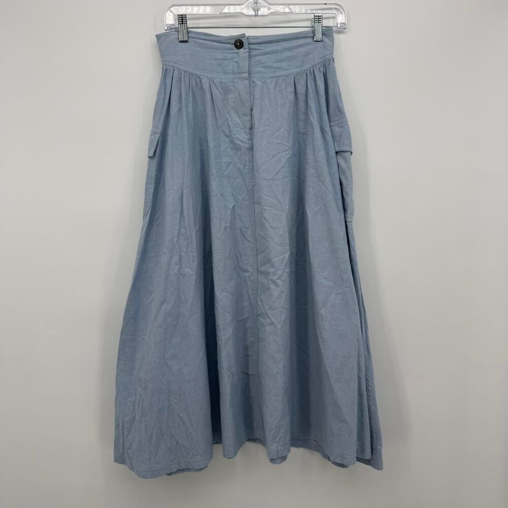 Counterparts Blue Lightweight Cotton Midi Skirt Size 8 Boho Classic Y2k
